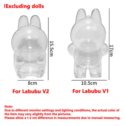 For Labubu Doll Case Transparent Protective Cover  Case Storage Box Dolls Accessories