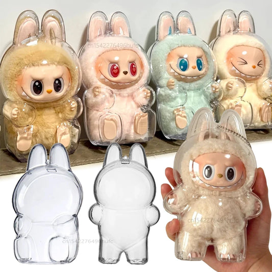 For Labubu Doll Case Transparent Protective Cover  Case Storage Box Dolls Accessories