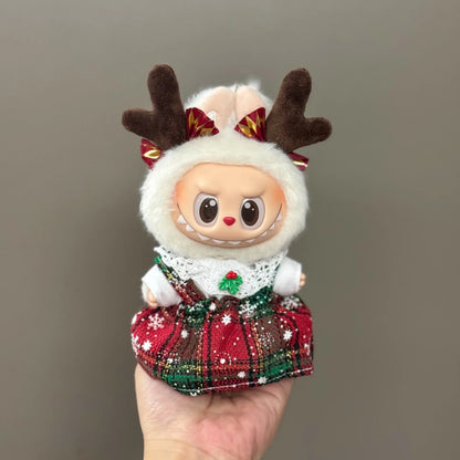 Labubu  Doll Christmas Outfit - Festive Holiday Costume Set, Cute Plush Santa Dress with Accessories for  Dolls (Clothes Only)