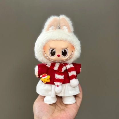 Labubu  Doll Christmas Outfit - Festive Holiday Costume Set, Cute Plush Santa Dress with Accessories for  Dolls (Clothes Only)