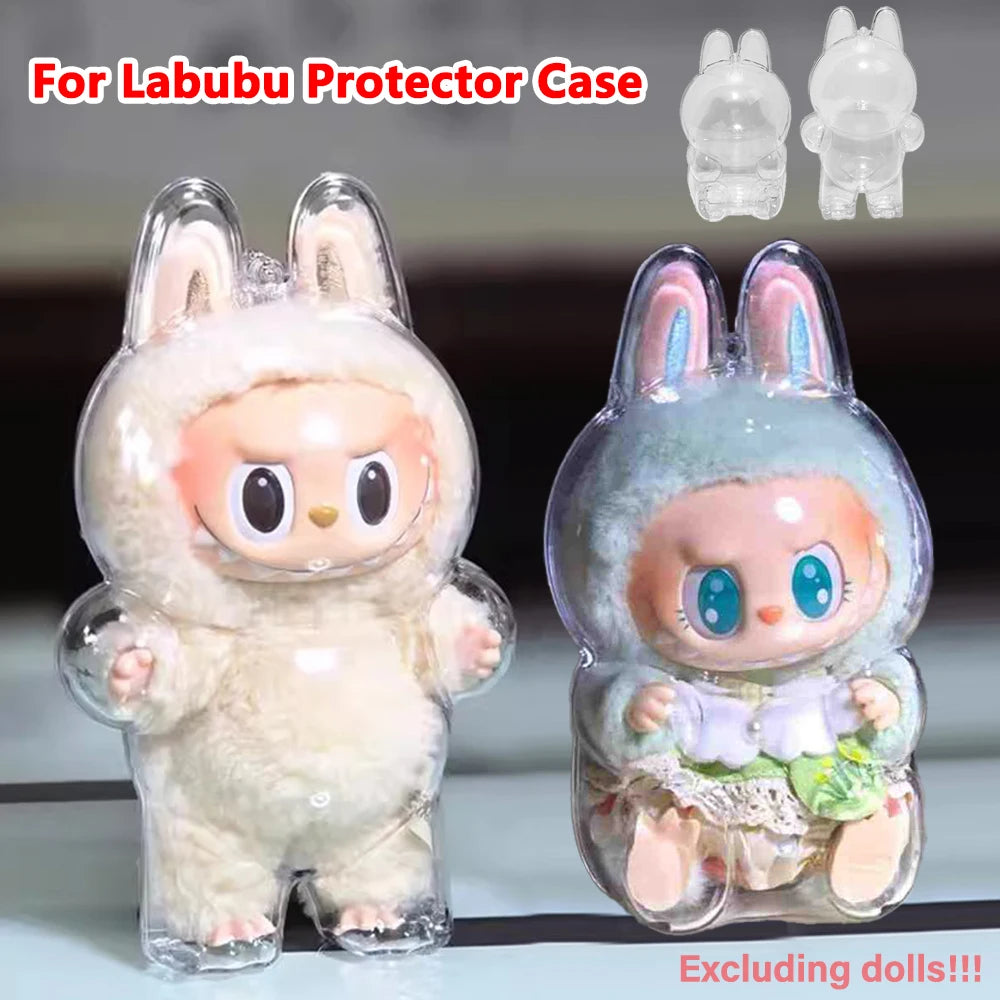 For Labubu Doll Case Transparent Protective Cover  Case Storage Box Dolls Accessories