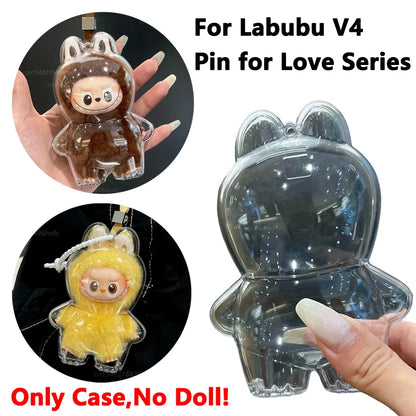 For Labubu Doll Case Transparent Protective Cover  Case Storage Box Dolls Accessories