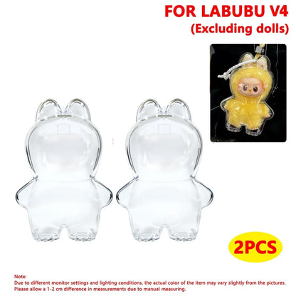 For Labubu Doll Case Transparent Protective Cover  Case Storage Box Dolls Accessories