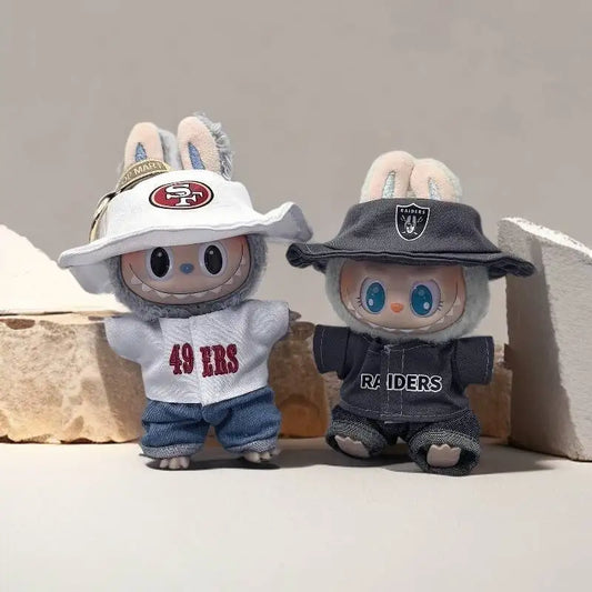 Labubu is wearing a pendant Labubu key chain baby clothes-street fashion