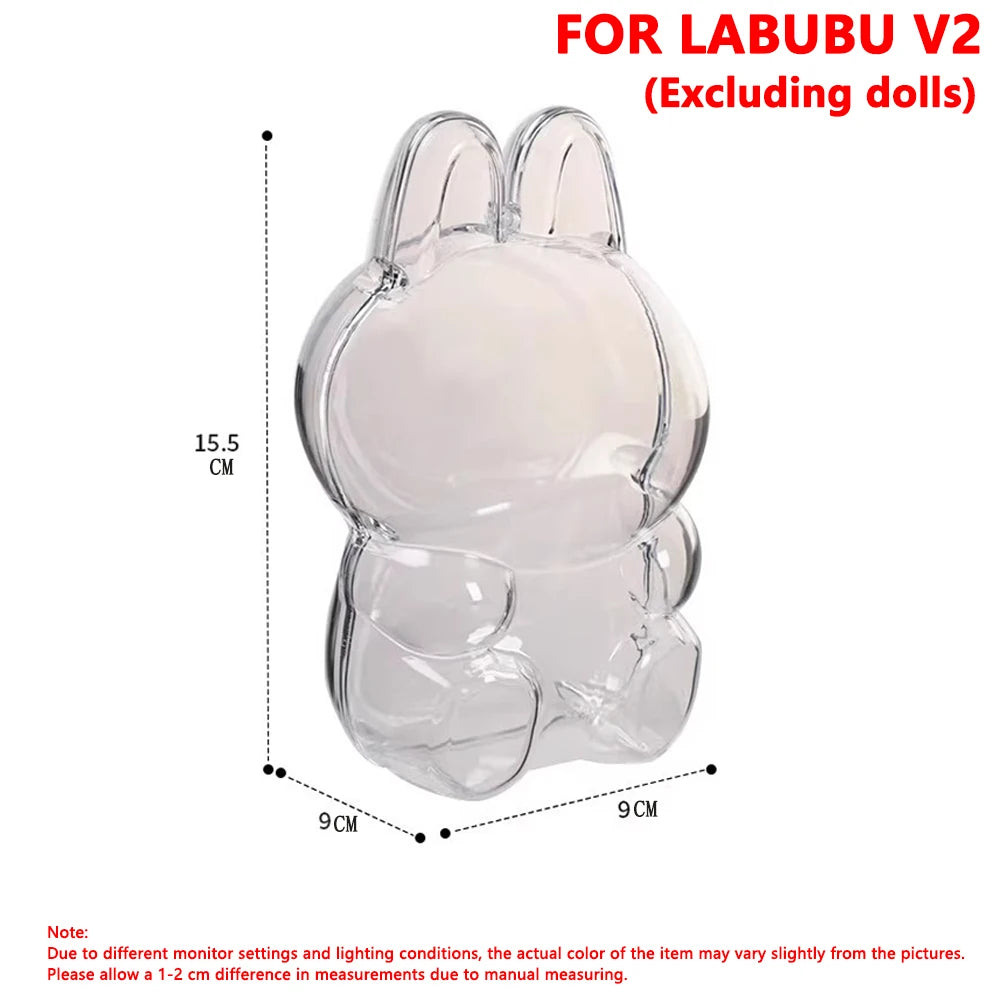 For Labubu Doll Case Transparent Protective Cover  Case Storage Box Dolls Accessories