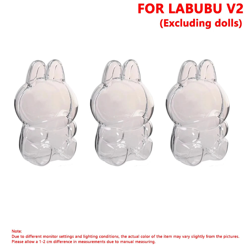For Labubu Doll Case Transparent Protective Cover  Case Storage Box Dolls Accessories