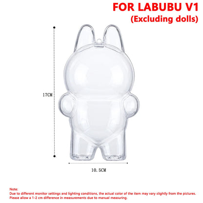 For Labubu Doll Case Transparent Protective Cover  Case Storage Box Dolls Accessories